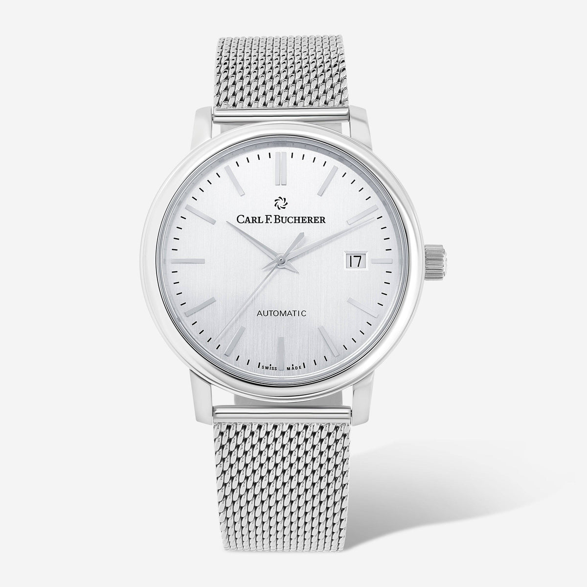 Close-up detail view of Carl F. Bucherer men's watch