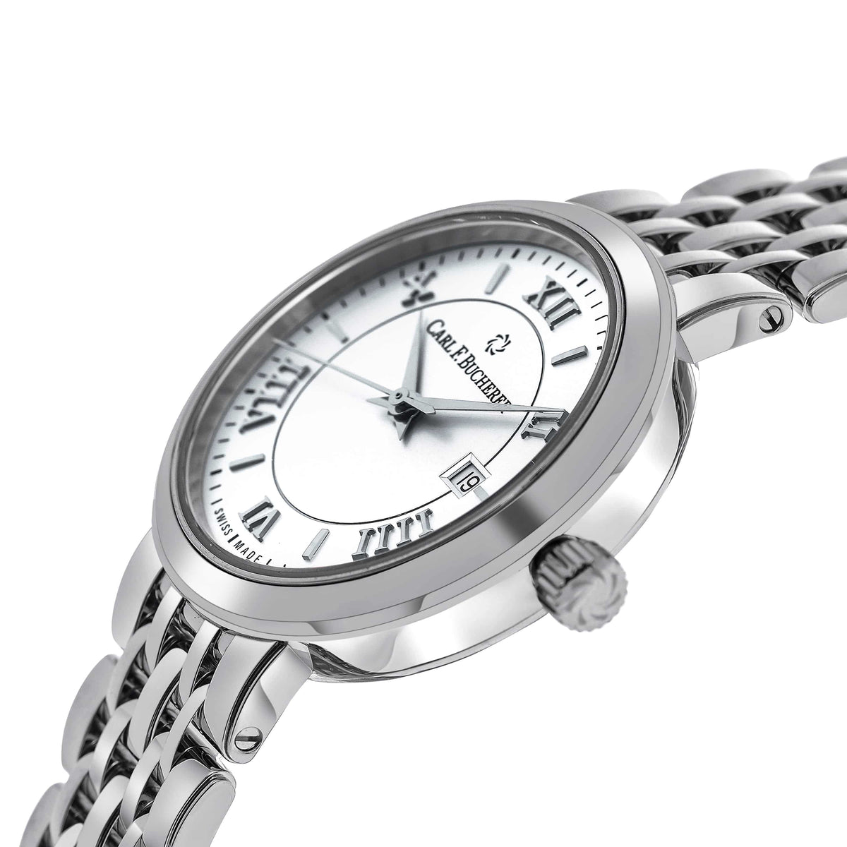 Angled view of Carl F. Bucherer women's watch