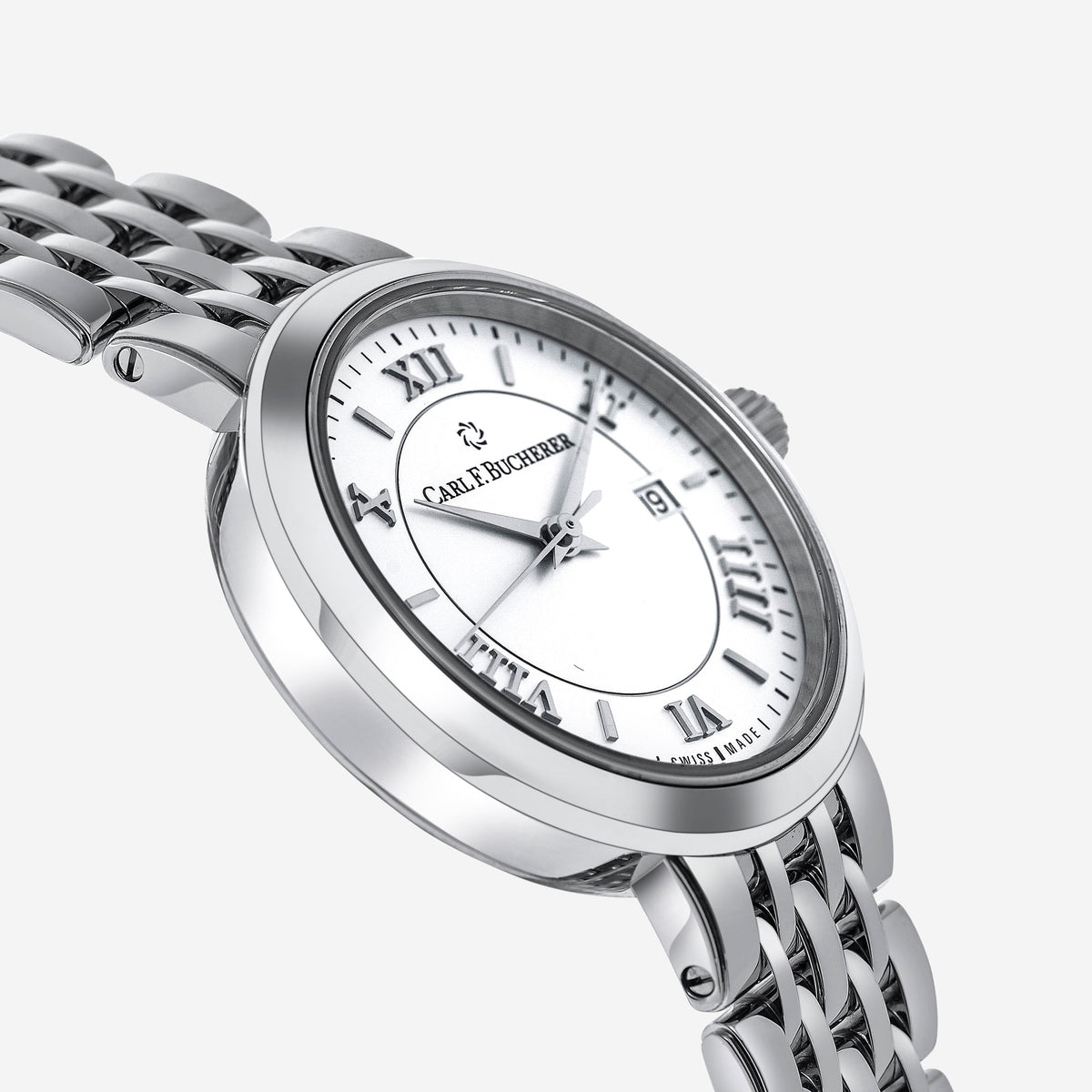 Angled view of Carl F. Bucherer women's watch