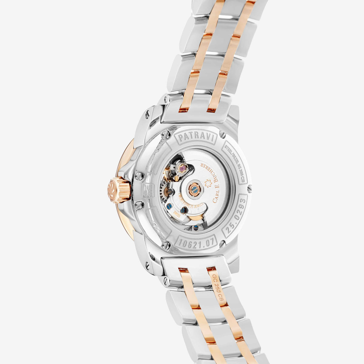Side view of Carl F. Bucherer women's two tone watch
