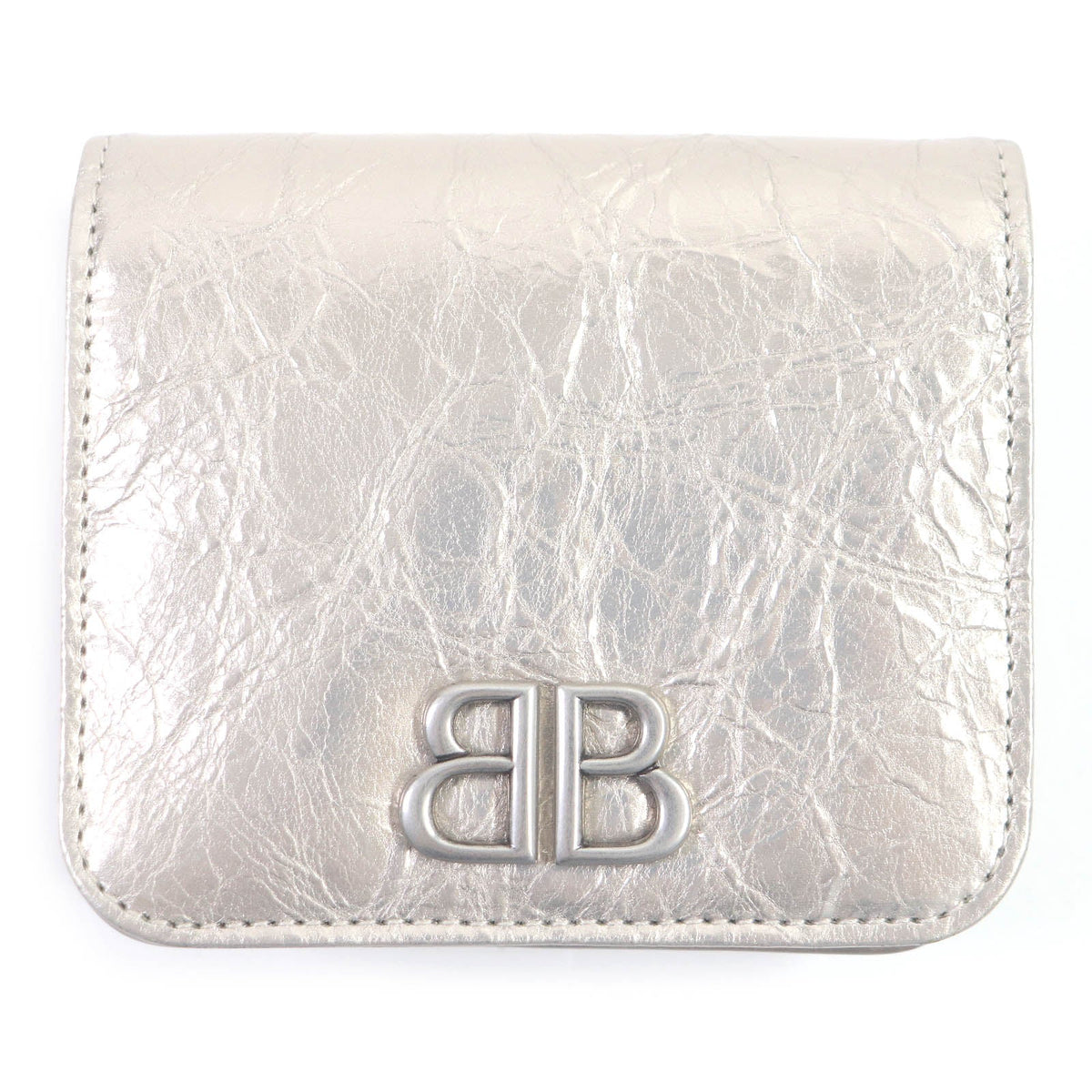 Balenciaga women's wallet Silver luxury designer leather