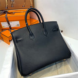 Side view of everyday-ready structured handbag