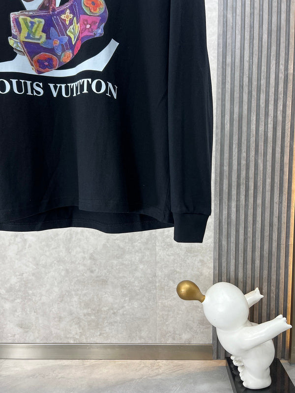 Back view of Louis Vuitton luxury clothing with monogram-inspired silhouette
