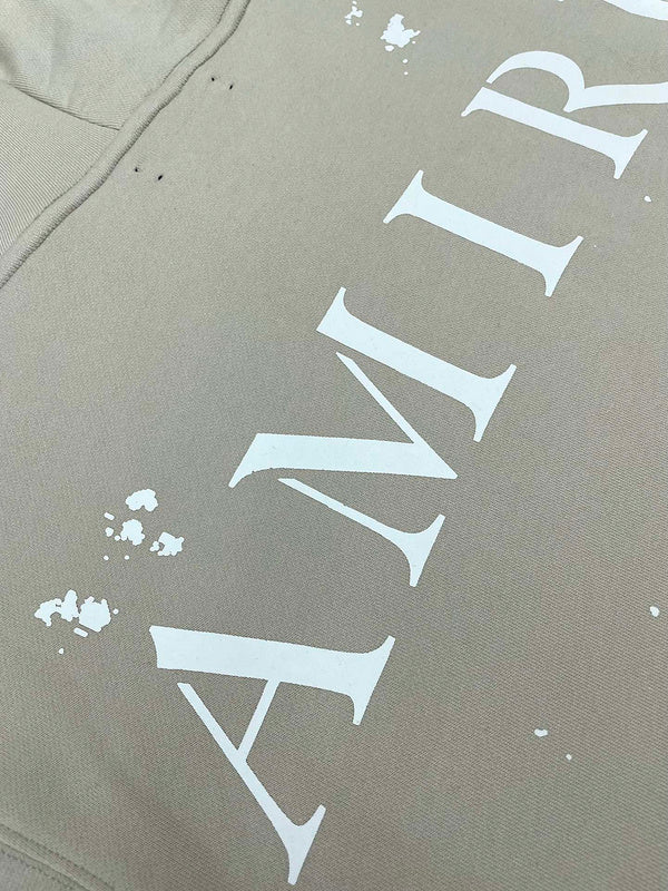 Close-up of Amiri hoodie craftsmanship