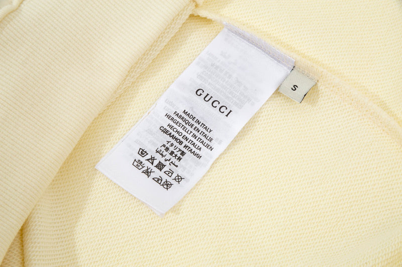 Side profile of Gucci luxury clothing with contemporary cut
