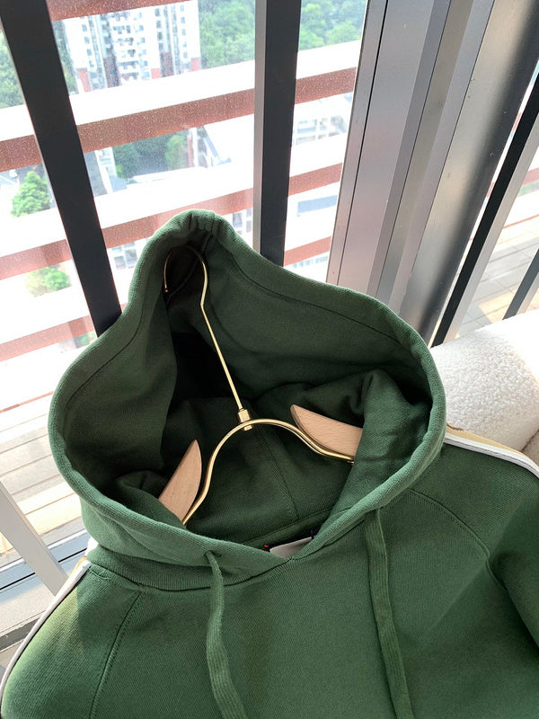 Front view of Gucci luxury clothing with logo-detail design
