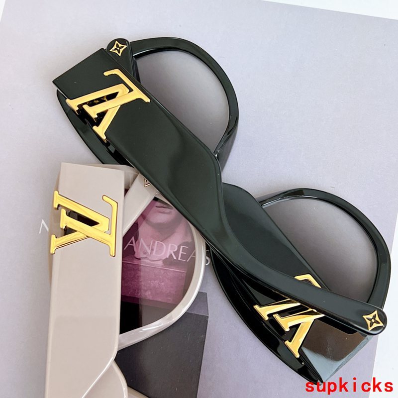 Close-up detail view of Louis Vuitton unisex sunglasses