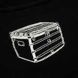 Flat lay presentation of Louis Vuitton luxury clothing with monogram-inspired silhouette