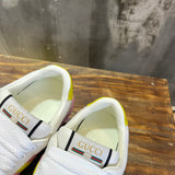 Gucci crisp white luxury sneakers view 8 heritage-inspired look