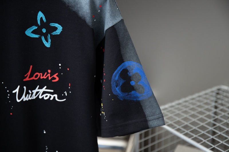 Full styled look of Louis Vuitton cotton t-shirt with monogram-inspired silhouette