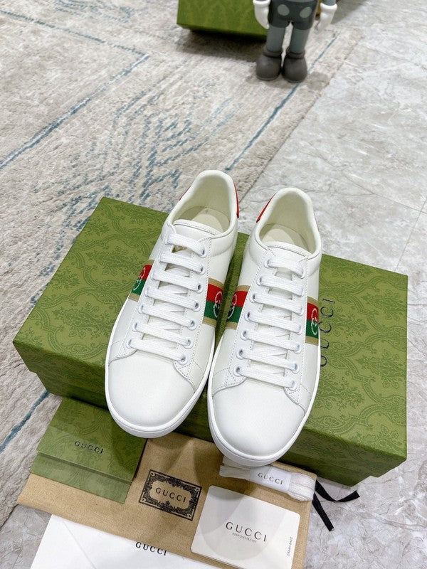 Gucci neutral cream luxury sneakers view 9 streetwear statement look
