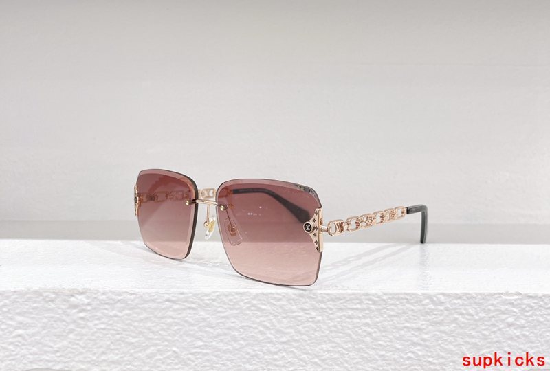 Close-up detail view of Louis Vuitton unisex sunglasses