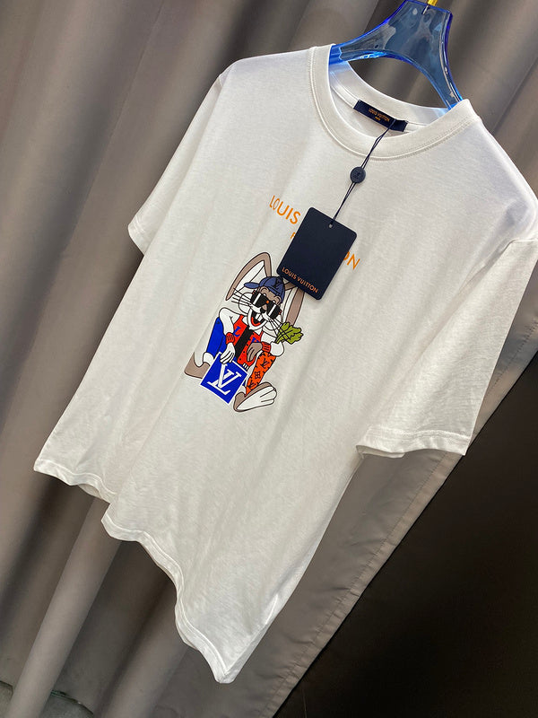 Close-up detail shot of Louis Vuitton cotton t-shirt with tailored silhouette