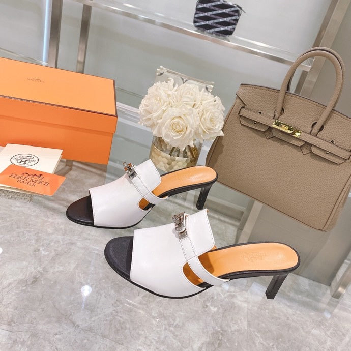 Hermès Nude Ankle Strap Heels - Full Silhouette View