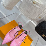 Louis Vuitton Black Block Heel Pumps - Front View