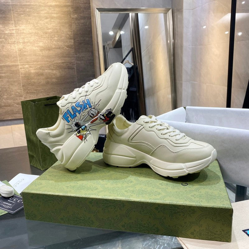 Gucci clean off-white luxury sneakers view 10 bold athletic profile