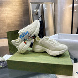 Gucci clean off-white luxury sneakers view 10 bold athletic profile