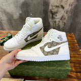 Gucci two-tone luxury sneakers view 8 signature lace-up style
