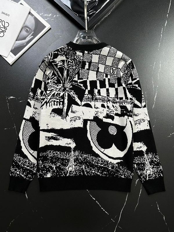 Side profile of Louis Vuitton luxury clothing with runway-inspired design