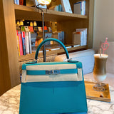 Side view of effortless structured handbag