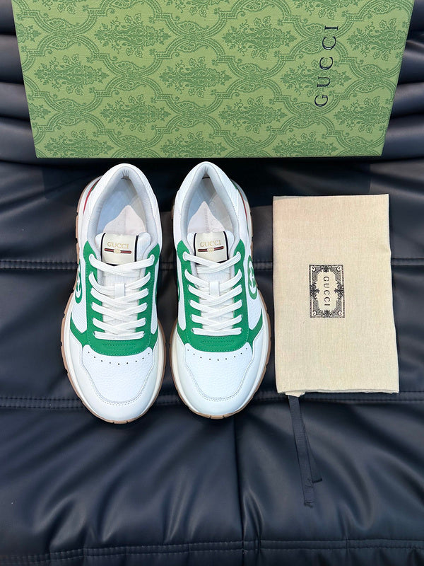 Gucci muted earth tones luxury sneakers view 4 retro runner design