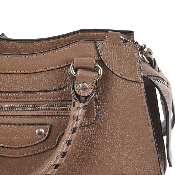 Balenciaga Neo Classic Taupe Shoulder Bag | Structured Leather Handbag