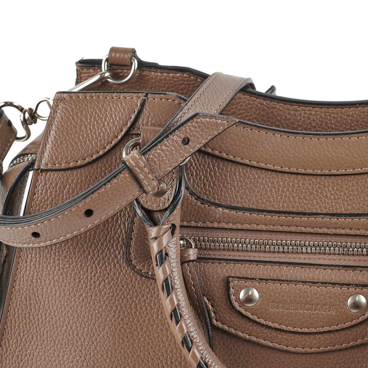 Balenciaga Neo Classic Taupe Shoulder Bag | Structured Leather Handbag