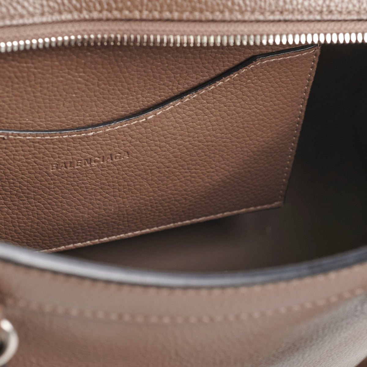 Balenciaga Neo Classic Taupe Shoulder Bag | Structured Leather Handbag