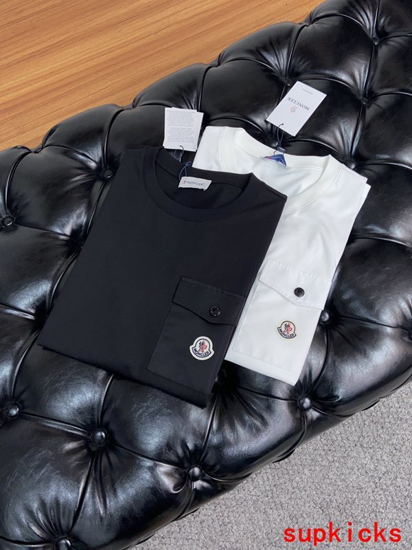 Side profile of Moncler luxury clothing with contemporary cut