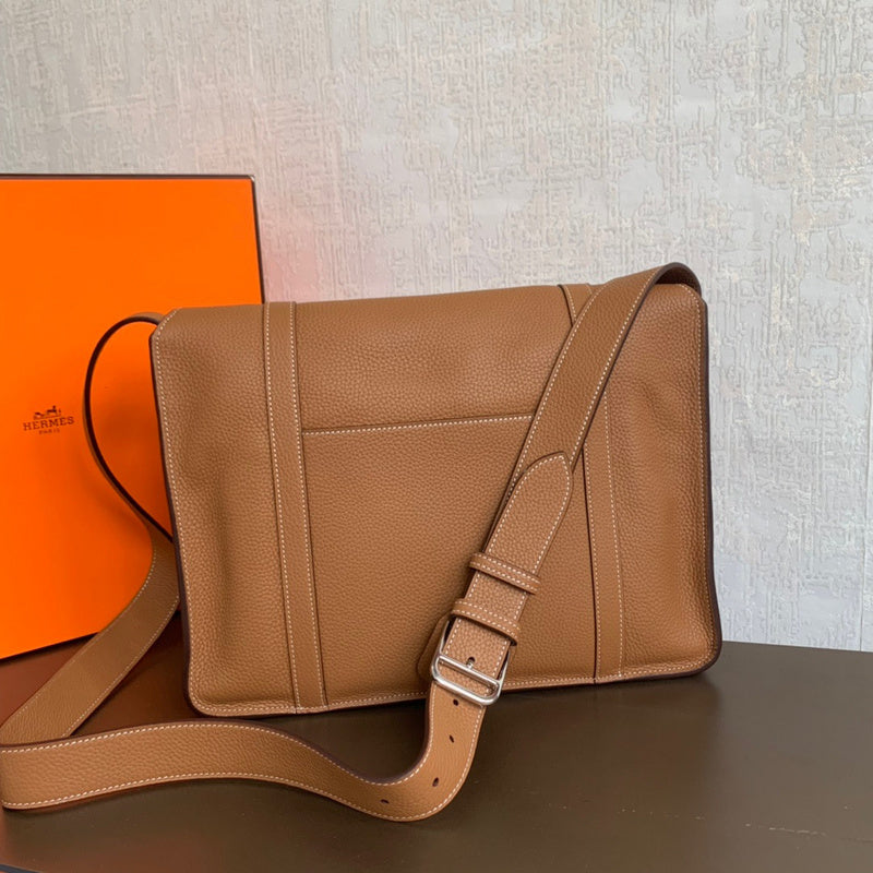 Sleek bag shown from front angle