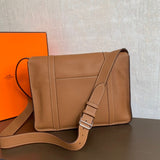 Sleek bag shown from front angle