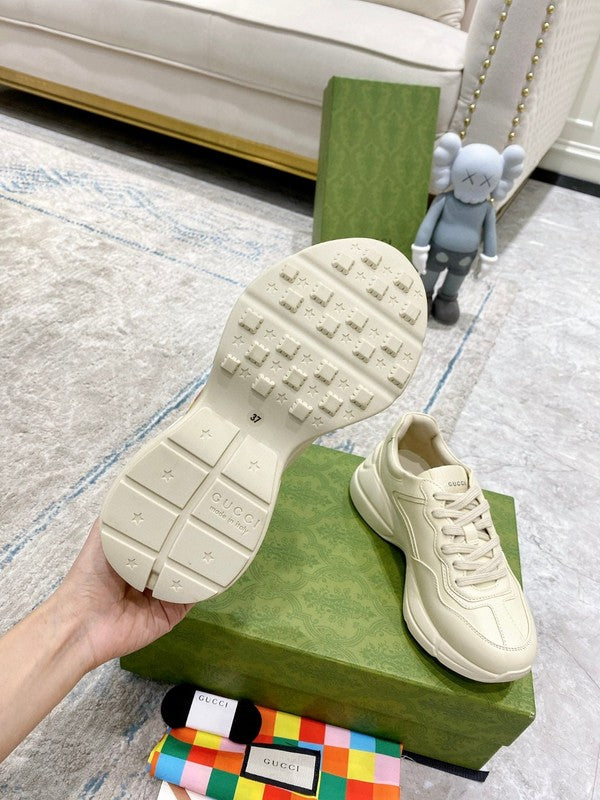 Side profile of Gucci bold contrast sneakers sleek tonal finish