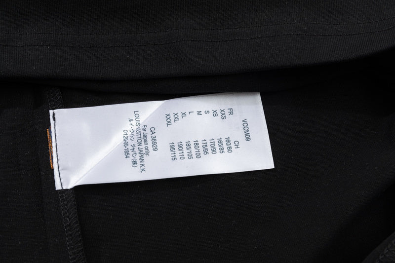 Close-up detail shot of Louis Vuitton cotton t-shirt with contemporary cut