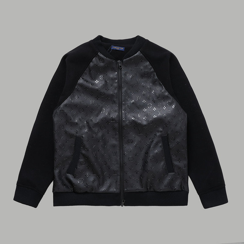 Back view of Louis Vuitton luxury clothing with signature branding
