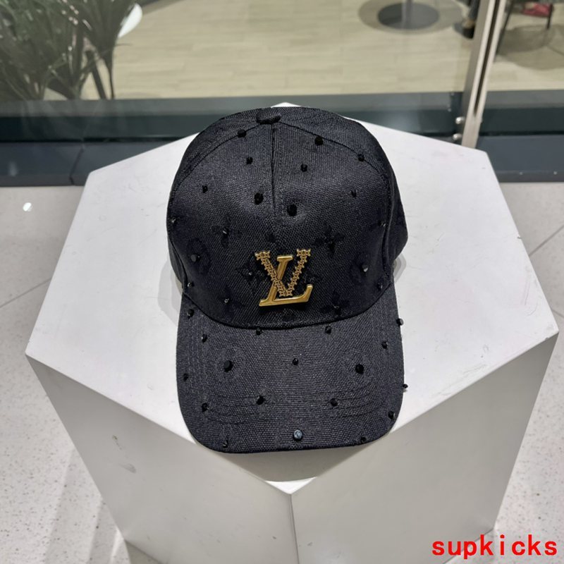 Close-up detail view of Louis Vuitton unisex cap