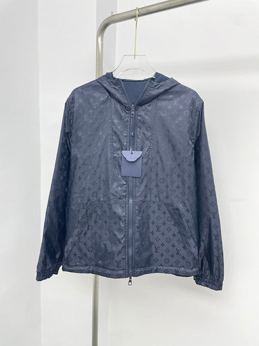 Front view of Louis Vuitton luxury clothing with tailored silhouette