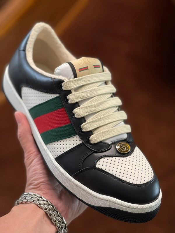 Gucci crisp white luxury sneakers view 8 heritage-inspired look