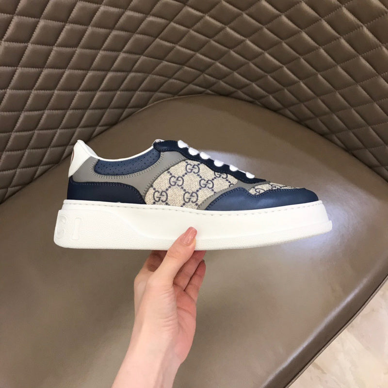 Gucci neutral cream luxury sneakers view 7 breathable knit upper