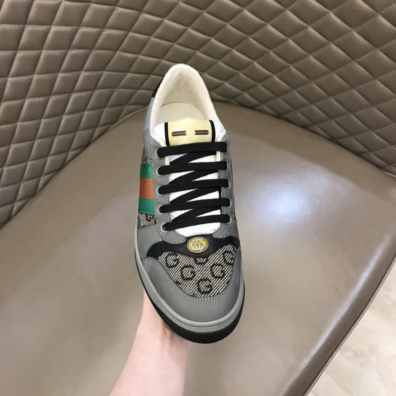 Gucci tonal black luxury sneakers view 4 padded collar comfort