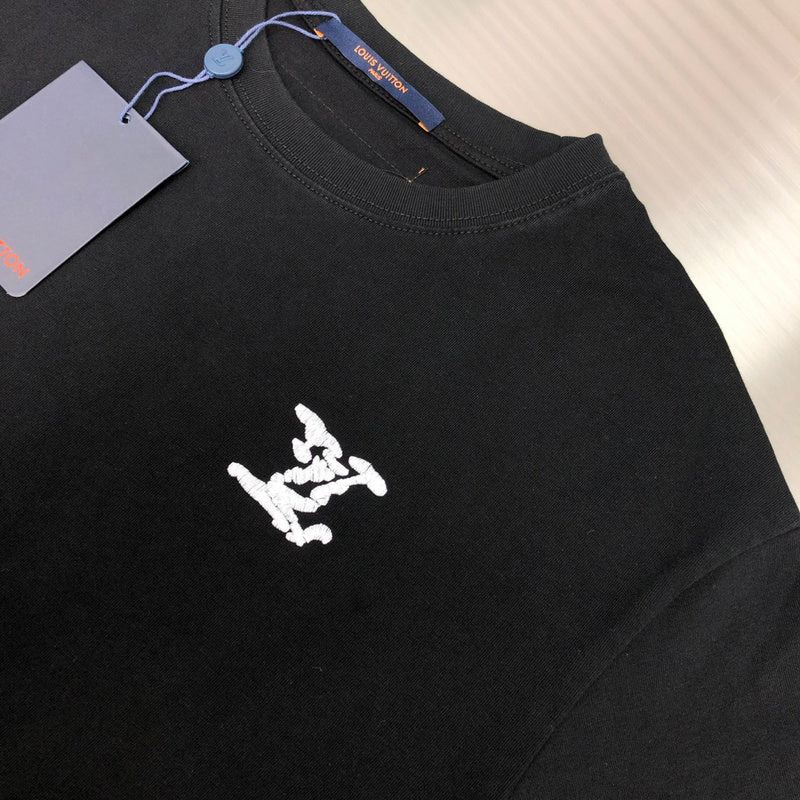 Side profile of Louis Vuitton cotton t-shirt with monogram-inspired silhouette