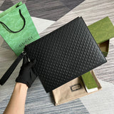 Side view of polished structured handbag