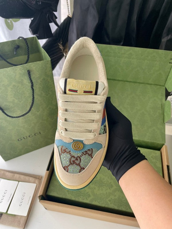 Gucci soft grey luxury sneakers view 9 chunky sole construction