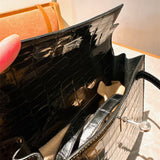 Side view of versatile structured handbag
