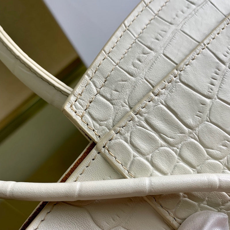 Bold Faux Leather Handbag - Signature Hardware Accents | Women's Everyday Carry Handbag #1730 - top view (image 11) of designer-inspired handbag