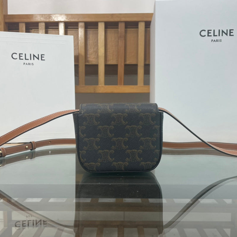 Side profile of sleek structured women's handbag – women's luxury handbag