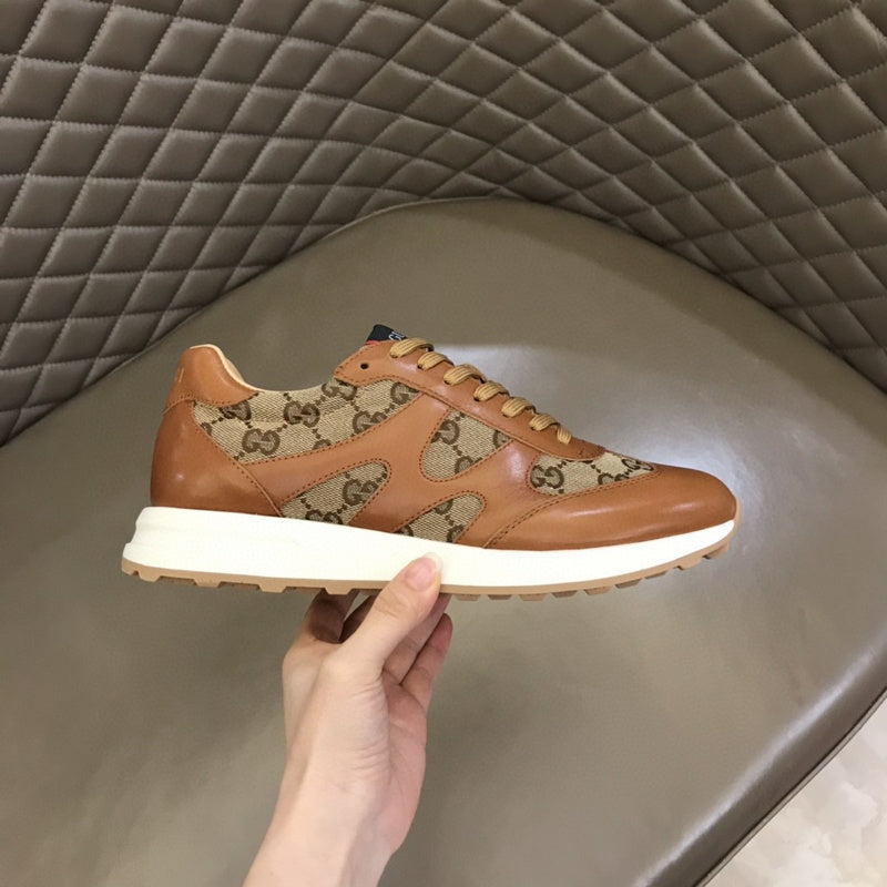 Gucci two-tone luxury sneakers view 5 sleek tonal finish