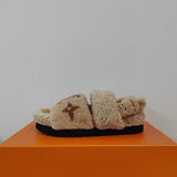 Louis Vuitton Nude Loafer Flats - Close-Up Texture View