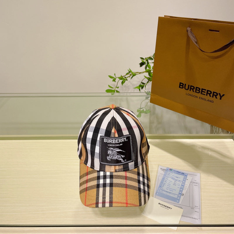 Close-up detail view of Burberry unisex cap