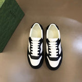 Side profile of Gucci muted earth tones sneakers cushioned comfort fit