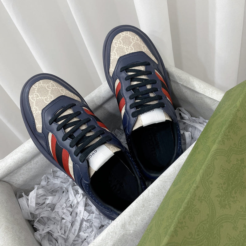 Gucci tonal black luxury sneakers view 4 premium leather build